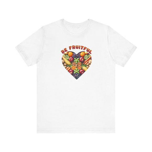 Be Fruitful Heart - Shaped Fruit Design T-Shirt - Encore2woWhiteS