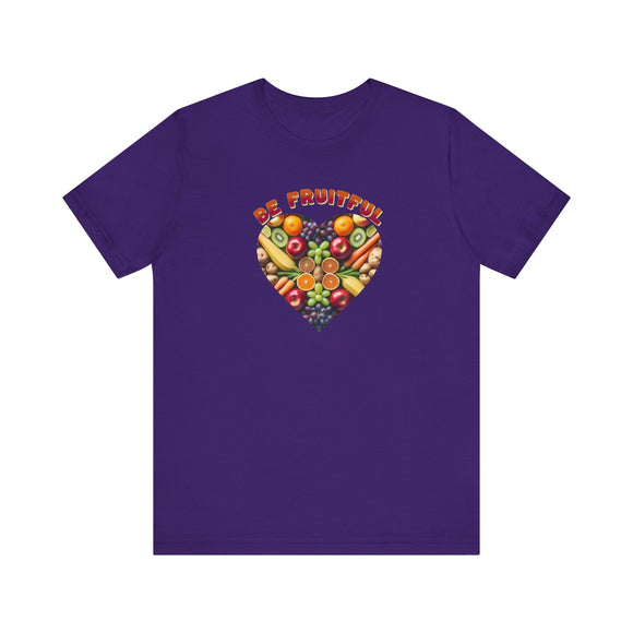 Be Fruitful Heart - Shaped Fruit Design T-Shirt - Encore2woTeam PurpleS