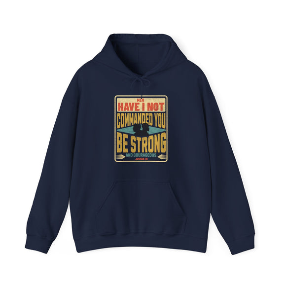 Be Strong and Courageous Hoodie Joshua 1 9 Christian Sweatshirt - Encore2woNavyS