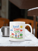 Best Dad 2026 Ever Ceramic Mug, Coffee Cup, Father’s Day gift for Dads From Kids, 11oz, 15oz - Encore2wo11oz