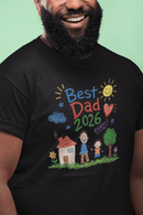 Best Dad 2026 Shirt, Fathers Day Shirt, Cute Dad Gift From Kids, Child Drawing Comfort Colors 1717 Tee - Encore2woNavyS