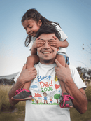 Best Dad 2026 Shirt, Fathers Day Shirt, Cute Dad Gift From Kids, Child Drawing Comfort Colors 1717 Tee - Encore2woNavyS