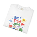 Best Dad 2026 Shirt, Fathers Day Shirt, Cute Dad Gift From Kids, Child Drawing Comfort Colors 1717 Tee - Encore2woNavyS
