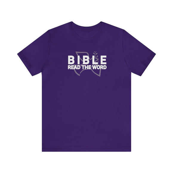Bible: Read the Word Unisex Short Sleeve Tee - Encore2woTeam PurpleS