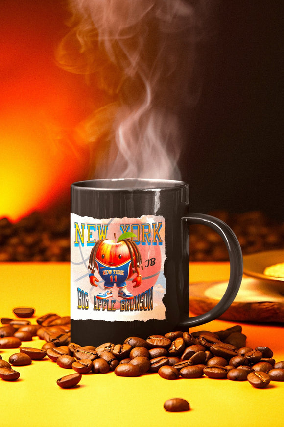 Big Apple Brunson Coffee Mug - JB Apple in Knickerbockers Jersey, 11oz Black Mug - Encore2wo11oz