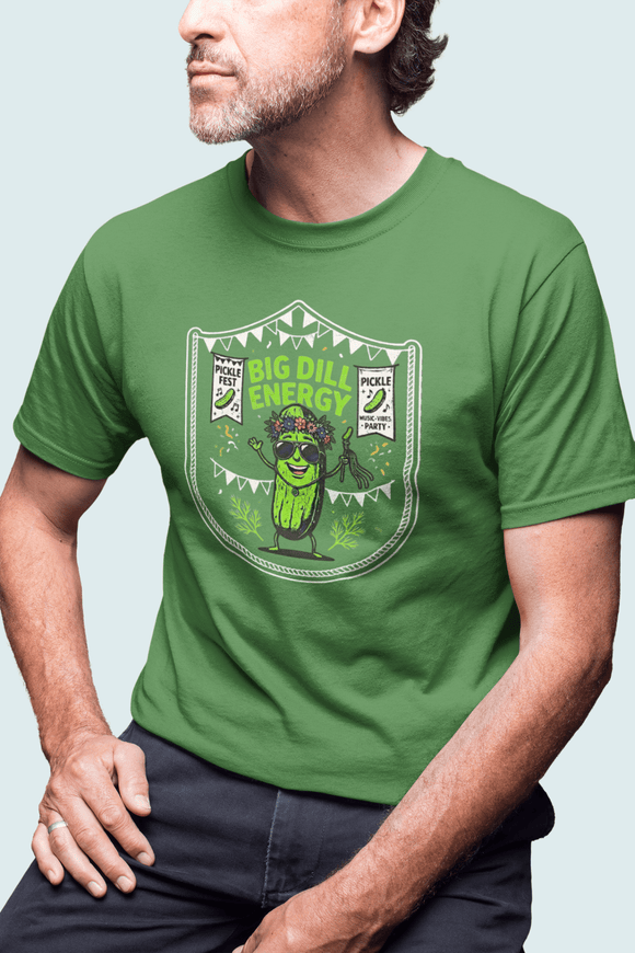 Big Dill Energy Pickle Fest Graphic Tee Funny Food Festival Shirt - Encore2woPinkS