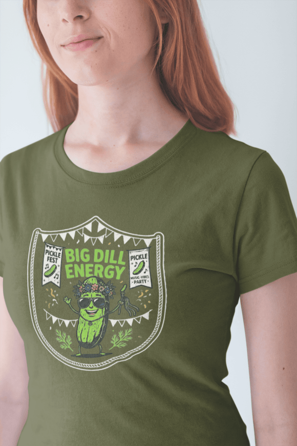 Big Dill Energy Pickle Fest Graphic Tee Funny Food Festival Shirt - Encore2woOliveS