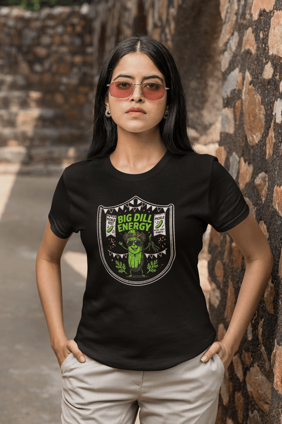 Big Dill Energy Pickle Fest Graphic Tee Funny Food Festival Shirt - Encore2woPinkS
