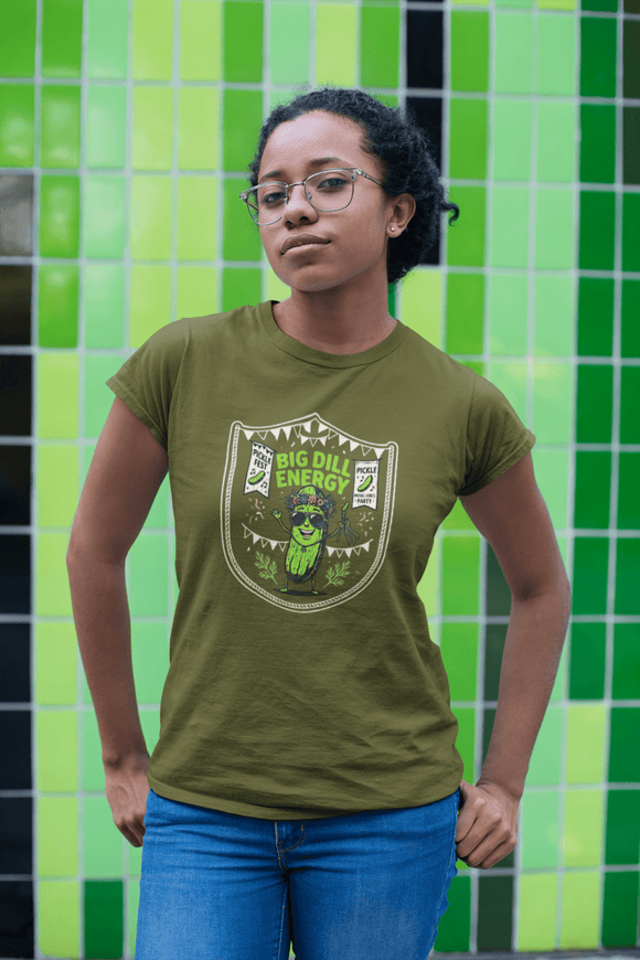 Big Dill Energy Pickle Fest Graphic Tee Funny Food Festival Shirt - Encore2woPinkS