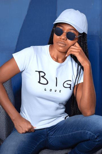 Big Love Minimalist Graphic Tee Unisex Inspirational Shirt - Encore2woBaby BlueS