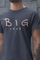 Big Love Minimalist Graphic Tee Unisex Inspirational Shirt - Encore2woNavyS