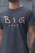 Big Love Minimalist Graphic Tee Unisex Inspirational Shirt - Encore2woNavyS