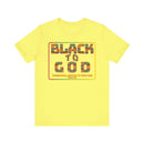 Black to God Faith T-Shirt - Kente Print with Hosea 12:6 - Encore2woYellowS