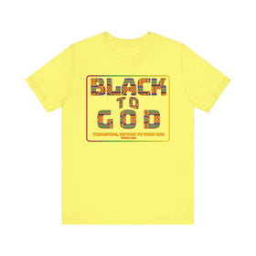 Black to God Faith T-Shirt - Kente Print with Hosea 12:6 - Encore2woYellowS