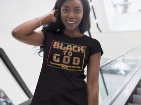 Black to God Faith T-Shirt - Kente Print with Hosea 12:6 - Encore2woBlackS