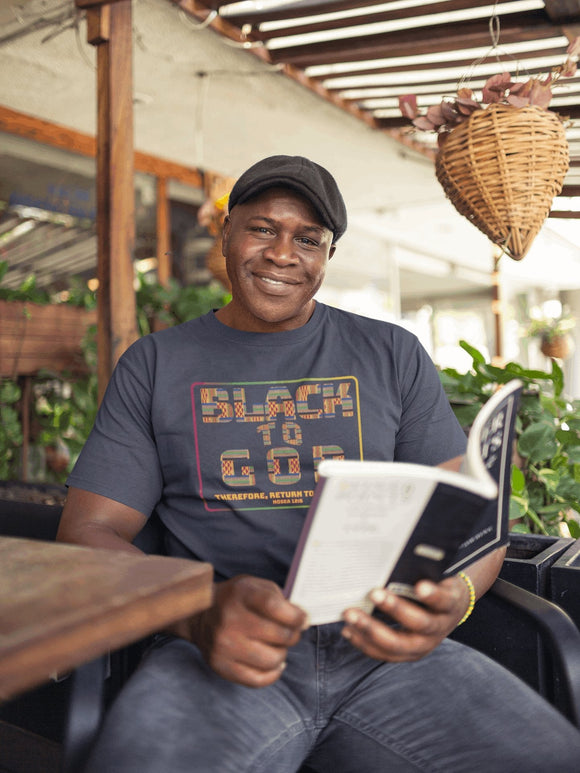Black to God Faith T-Shirt - Kente Print with Hosea 12:6 - Encore2woBlackS