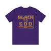 Black to God Faith T-Shirt - Kente Print with Hosea 12:6 - Encore2woTeam PurpleS