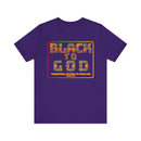 Black to God Faith T-Shirt - Kente Print with Hosea 12:6 - Encore2woTeam PurpleS