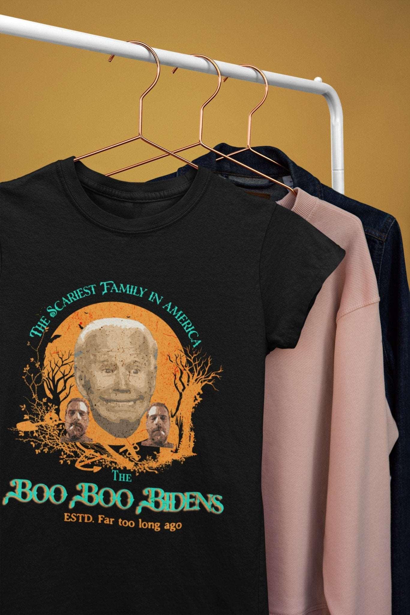 Boo Boo Biden Halloween T - Shirt | Scary Funny Political Satire Tee - Encore2woBlackS