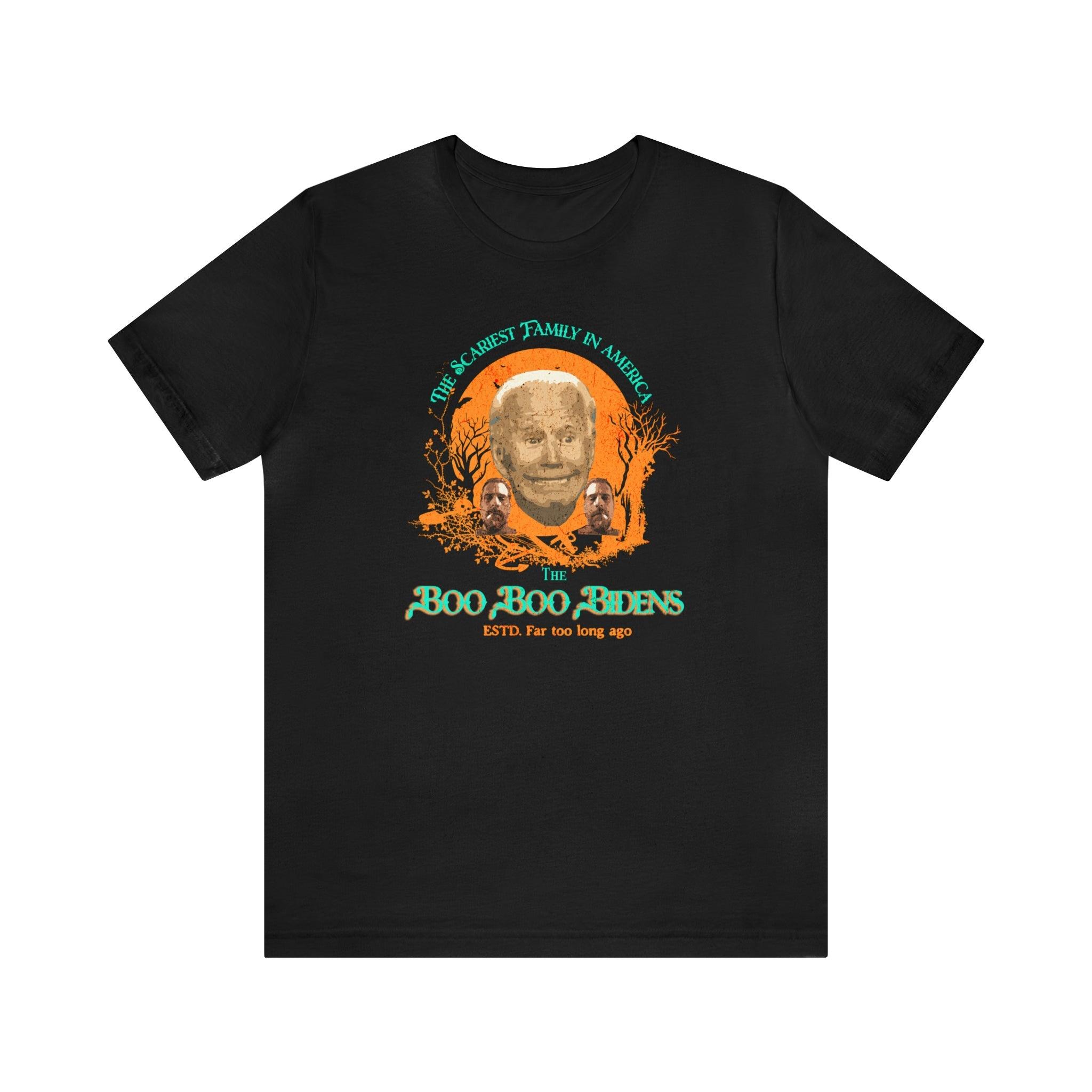 Boo Boo Biden Halloween T - Shirt | Scary Funny Political Satire Tee - Encore2woBlackS