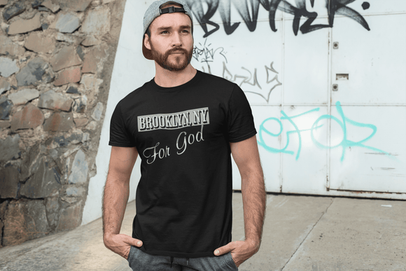 Brooklyn For God Unisex Jersey Tee Christian NYC Graphic Shirt - Encore2woRedS