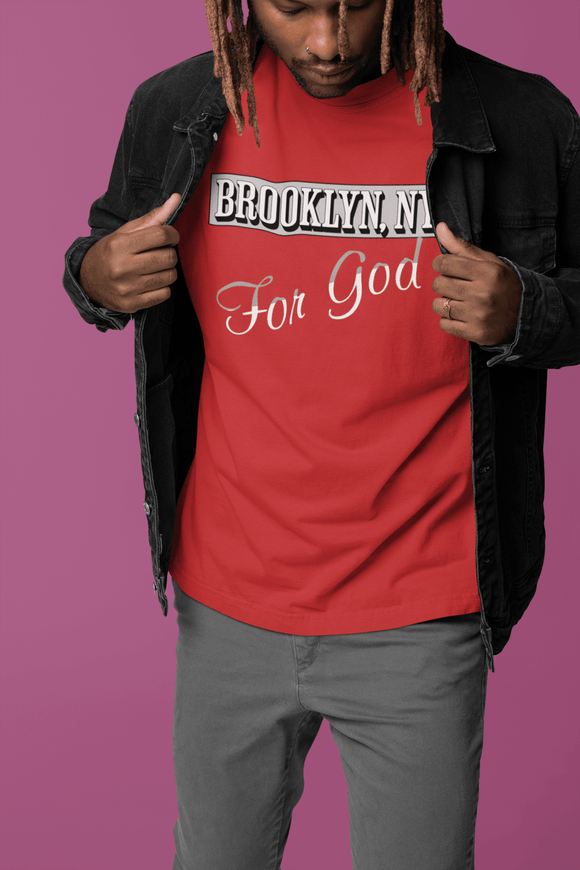 Brooklyn For God Unisex Jersey Tee Christian NYC Graphic Shirt - Encore2woRedS