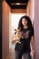 Butterflower Butterfly T-Shirt Beautiful Floral Tee - Encore2woBlackS