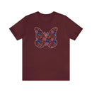 Butterflower Butterfly T-Shirt Beautiful Floral Tee - Encore2woMaroonS