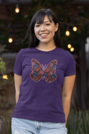 Butterflower Butterfly T-Shirt Beautiful Floral Tee - Encore2woWhiteS