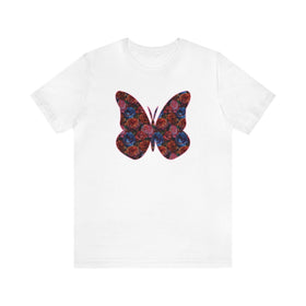 Butterflower Butterfly T-Shirt Beautiful Floral Tee - Encore2woWhiteS