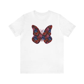 Butterflower Butterfly T-Shirt Beautiful Floral Tee - Encore2woWhiteS