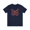 Butterflower Butterfly T-Shirt Beautiful Floral Tee - Encore2woNavyS