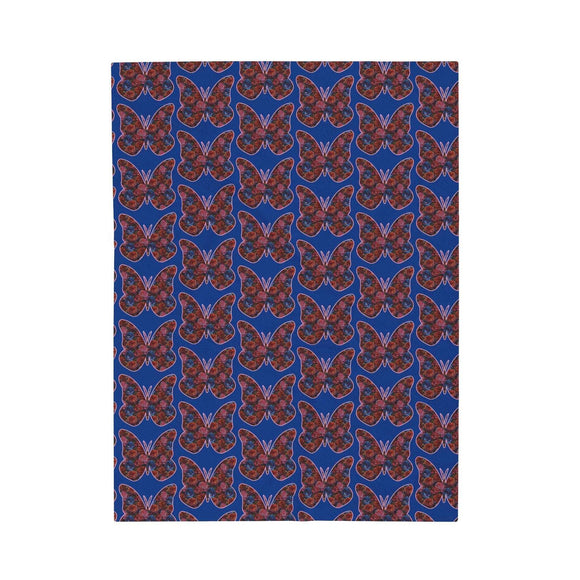 Butterfly and Floral Velveteen Plush Blanket - Encore2wo30" × 40"