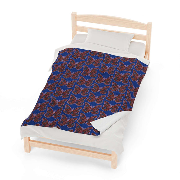 Butterfly and Floral Velveteen Plush Blanket - Encore2wo50" × 60"