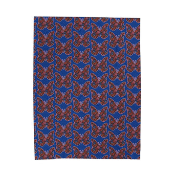 Butterfly and Floral Velveteen Plush Blanket - Encore2wo60" × 80"