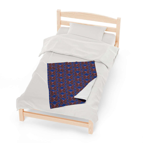 Butterfly and Floral Velveteen Plush Blanket - Encore2wo50" × 60"