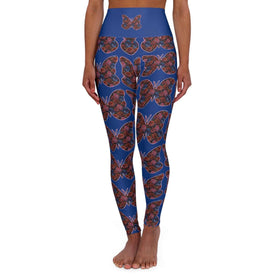Butterfly Floral High - Waist Yoga Pants - Butterflower Bliss - Encore2woXS