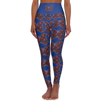 Butterfly Floral High - Waist Yoga Pants - Butterflower Bliss - Encore2woXS