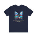 Butterfly T-Shirt - "Praised" Inspirational Design Proverbs 31:30 - Encore2woNavyS