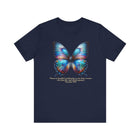 Butterfly T-Shirt with Proverbs 31:30 Inspirational Verse - Encore2woNavyS