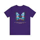 Butterfly T-Shirt with Proverbs 31:30 Inspirational Verse - Encore2woTeam PurpleS