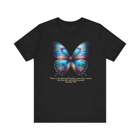 Butterfly T-Shirt with Proverbs 31:30 Inspirational Verse - Encore2woBlackS