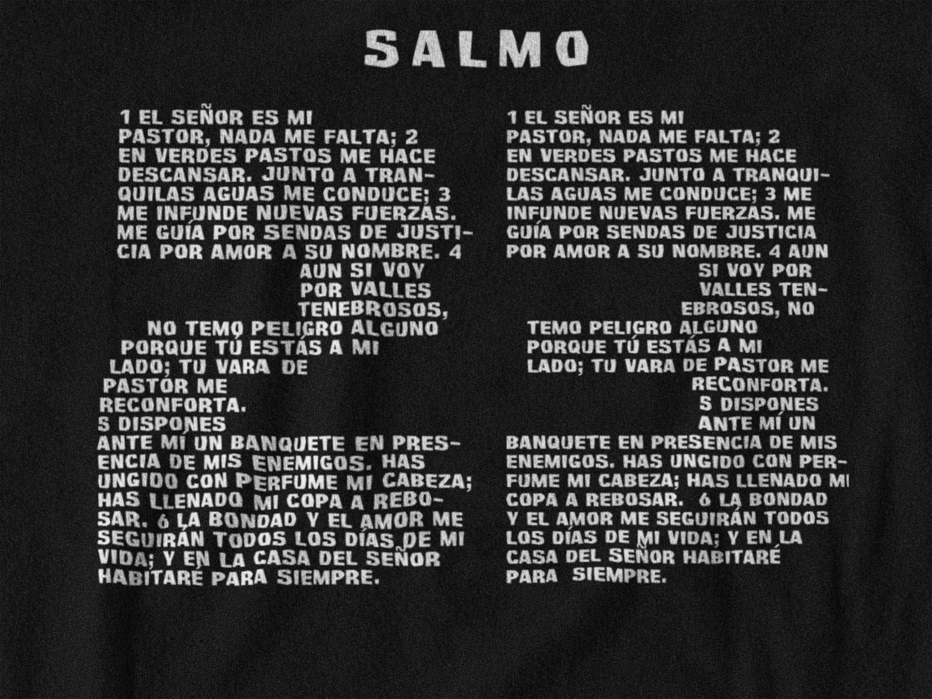 Camiseta Salmo 23 | Diseño Inspirado | Texto del Salmo 23 (Psalm23 Tee in Spanish) - Encore2woBlackS