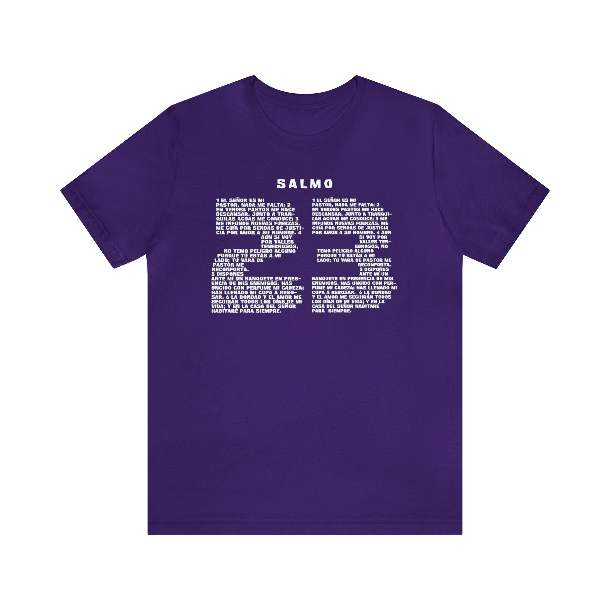 Camiseta Salmo 23 | Diseño Inspirado | Texto del Salmo 23 (Psalm23 Tee in Spanish) - Encore2woTeam PurpleS