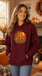 Carved by Grace Christian Fall Hoodie – Ezekiel 36:26 Pumpkin Sweatshirt - Encore2woMaroonS
