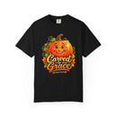 Carved by Grace Ezekiel 36:26 Christian Halloween Cotton T-Shirt - Encore2woBlackS