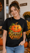 Carved by Grace Ezekiel 36:26 Christian Halloween Cotton T-Shirt - Encore2woBlackS