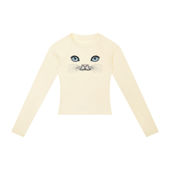Cat Eyes Women’s Slim Raglan Long Sleeve T-Shirt - Encore2woApricotS