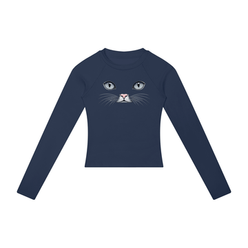 Cat Eyes Women’s Slim Raglan Long Sleeve T-Shirt - Encore2woNavy BlueS