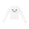 Cat Eyes Women’s Slim Raglan Long Sleeve T-Shirt - Encore2woWhiteS